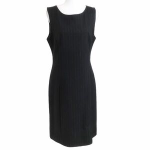 Lk BENNETT VINTAGE  DARK GREY PINSTRIPES SLEEVELESS SHEATH FORMAL DRESS